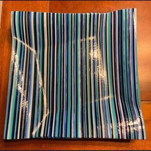 Signed Fused Glass Plate Platter